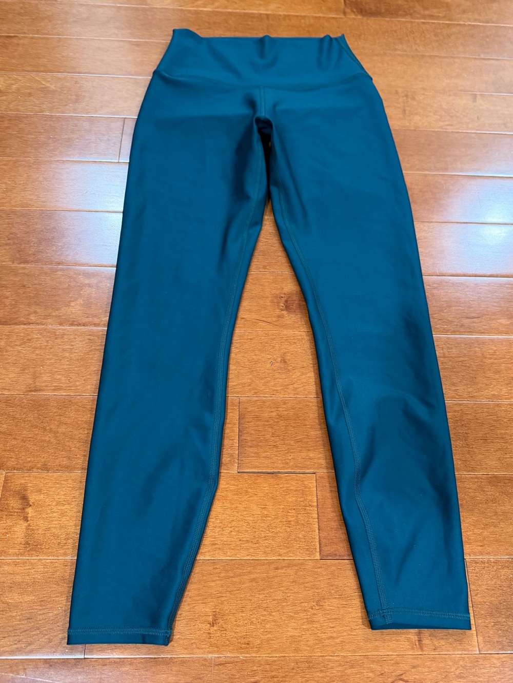ALO Yoga Blue Green Teal Elastic High Waist 7/8 Length Airlift Leggings Sz. S